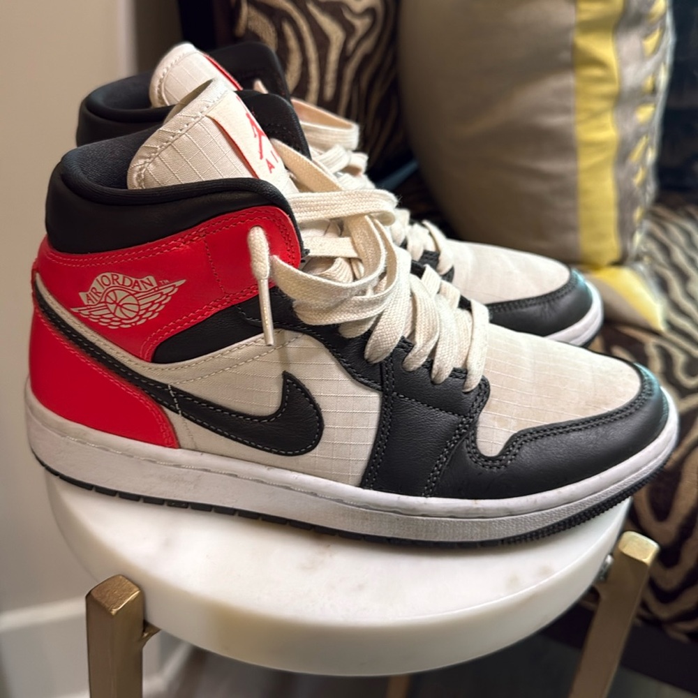 Air Jordan I Grey and Orange Air Jordan Sneakers